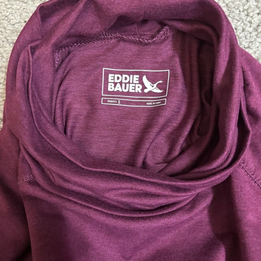 Eddie‎ Bauer Women's Active Funnel Neck Long Sleeve Top Pullover | Small Purple - Picture 4 of 6